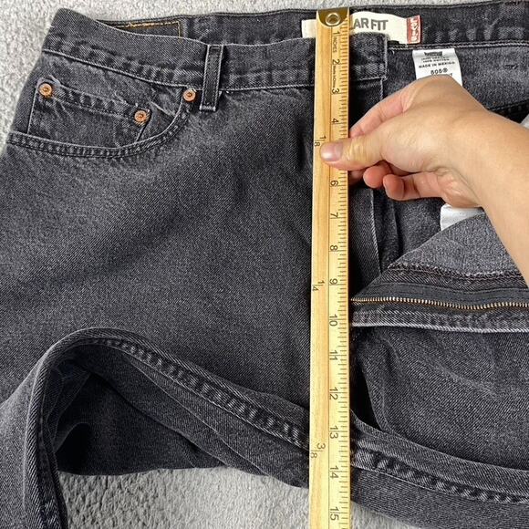 VTG Levi's 505 Regular Straight Fit Jeans Men's 40x30 Black Denim - Picture 8 of 14